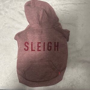 Red Dog Hoodie with 'Sleigh' Print